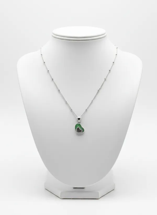 Heart_Pendant_Necklace_With_Green_Crystal_Detailing_925_Sterling_Silver